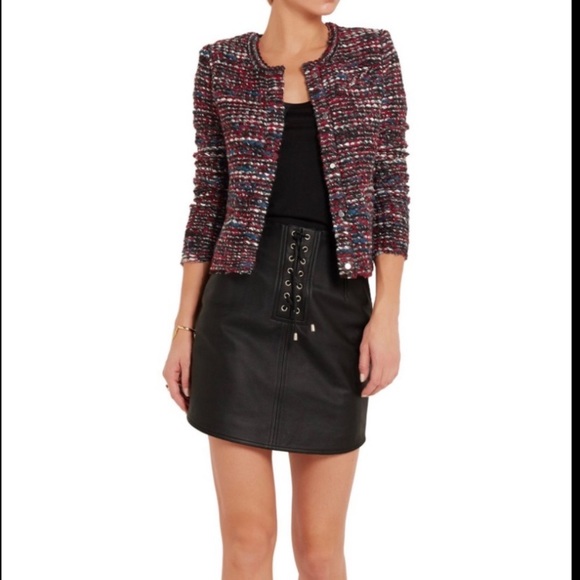 IRO Jackets & Blazers - IRO Carene red wool boucle tweed jacket